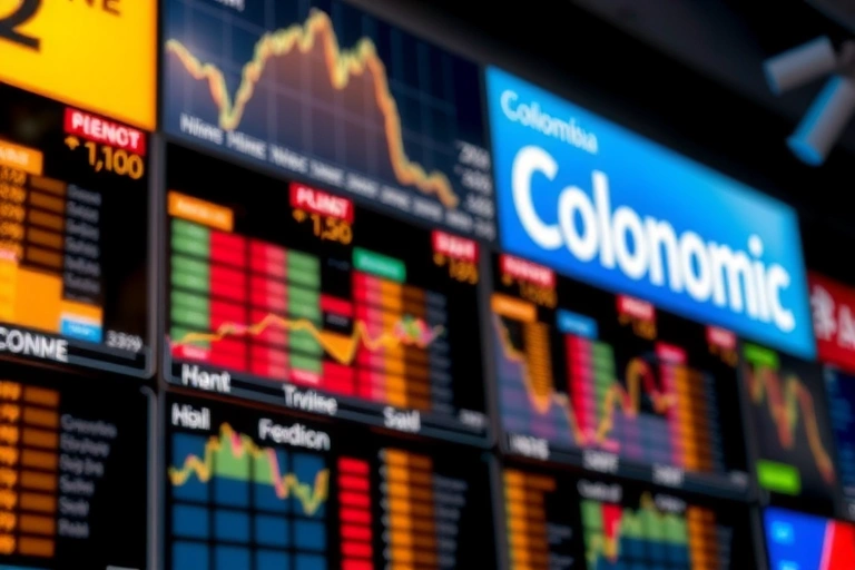 Detalle de indicadores económicos y contexto relacionado con: Los datos recién revelados pintan un cuadro intrigante, con cifras del PIB y el ISE del DANE junto al análisis de Grupo Cibest de Bancolombia confirmando esta dualidad.. Estilo foto editorial económica.