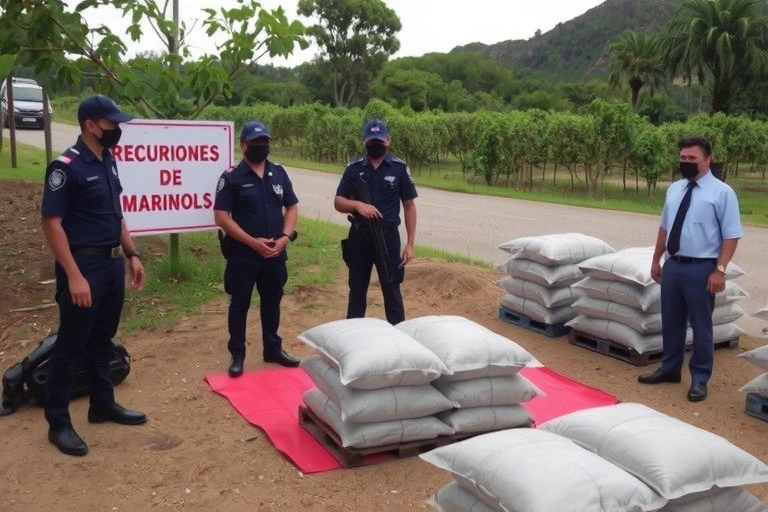 Detalle de procesos judiciales y contexto relacionado con: En la vereda El Mármol, en el municipio de Isnos (Huila), un operativo impecable culminó con la incautación de 1.400 kilos de marihuana, reformulando el panorama de la justicia en la región.. Estilo foto editorial judicial.