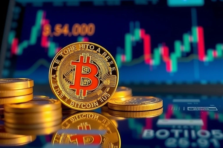 Detalle de indicadores económicos y contexto relacionado con: El mercado criptomonedas prolonga su declive de más de un mes, y este jueves la escena se tornó aún más sombría cuando el bitcoin, el rey indiscutible, se desplomó más de un 4% para cotizar por debajo de los USD 87.000 por primera vez desde abril.. Estilo foto editorial económica.