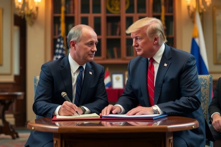 Detalle de eventos internacionales y contexto relacionado con: Imagina un acuerdo filtrado, susurrado primero en pasillos diplomáticos y ahora gritado por los titulares: un pacto entre Estados Unidos y Rusia, ¿qué se sabe del plan de paz de Trump para Ucrania?. Estilo foto editorial internacional.