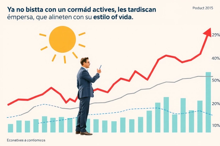 Detalle de indicadores económicos y contexto relacionado con: Ya no basta con un salario atractivo; los talentos buscan empresas que se alineen con su estilo de vida.. Estilo foto editorial económica.