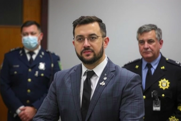 Detalle de procesos judiciales y contexto relacionado con: Robert Andrés Colonia, conocido en ciertos círculos como “Gono Taser”, acaba de recibir una condena de nueve años de prisión por un acto sexual violento contra una mujer identificada como Lucía.. Estilo foto editorial judicial.